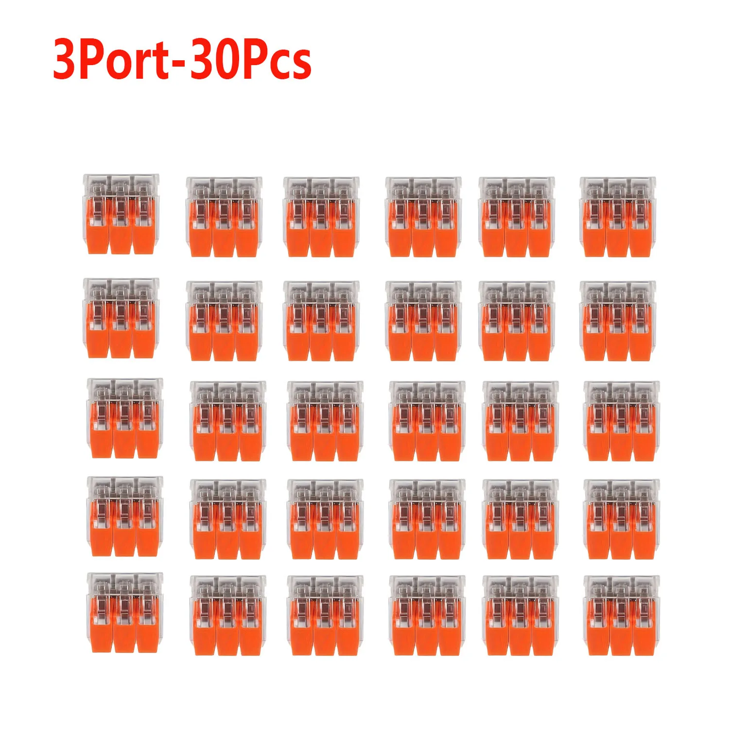 30/40 Stück orangefarbene Kombinations-Kabelverbinder mit 2/3/4/5 Anschlüssen, Schnellkabel-Verbindungsanschlüsse mit elektrischer Ummantelung