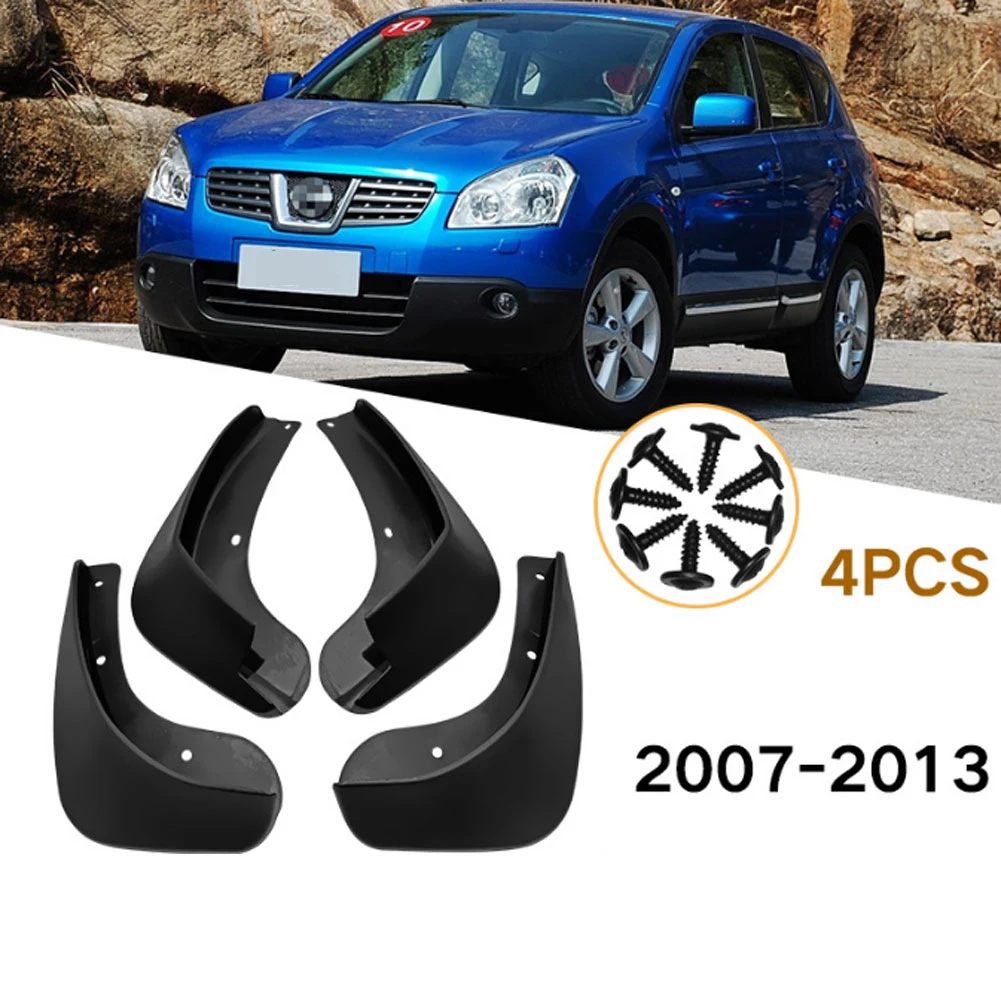 4Pcs Mud Flaps Splash Guards Body Protection Flexible Mudflaps Mudguards Compatible For Qashqai J10 JJ10 +2 2007-2013