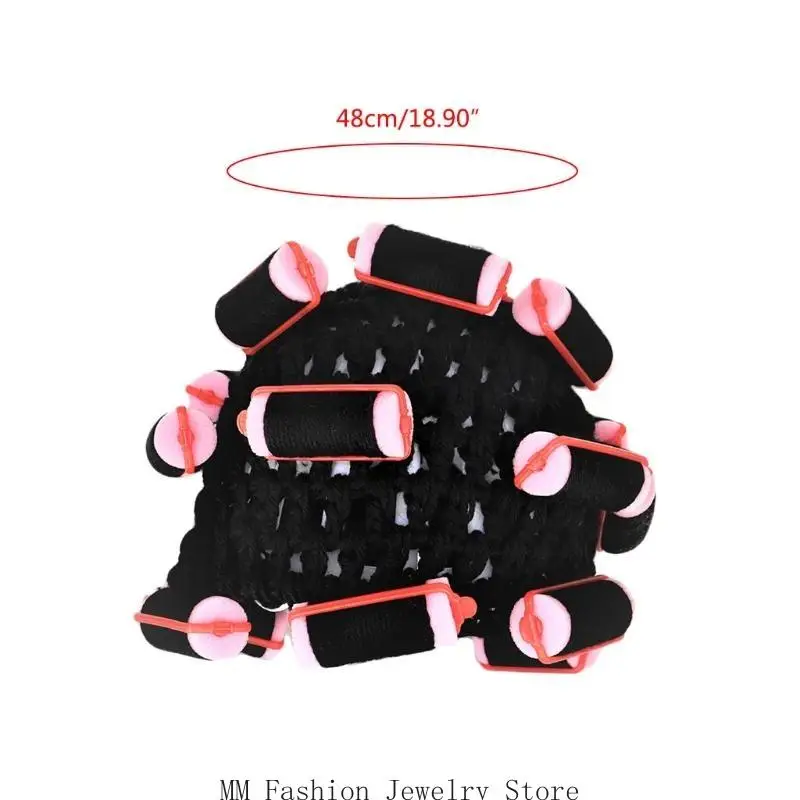 Gorro punto divertido D0UB para adultos y niños, gorro lana sintética para ama casa, rizadores para gorro con