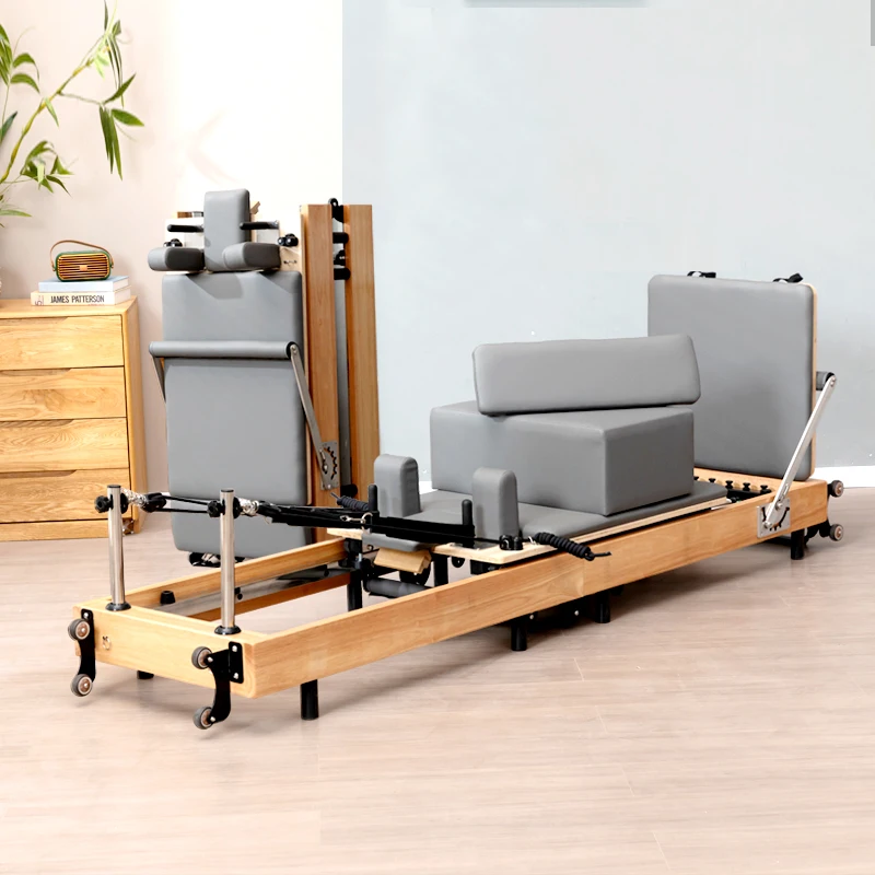 Reformador de pilates de alta calidad, reformador plegable de roble, plegado rápido, Yoga, gran equipo de Fitness, cama comercial de pialtes para el hogar