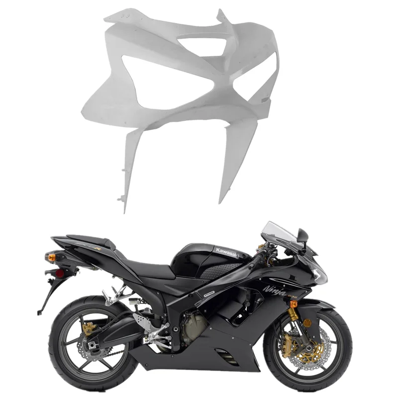 For Kawasaki ZX636 ZX6R 2003-2004 Motorcycle Unpainted Front Upper Fairing Cowl Nose Accessories