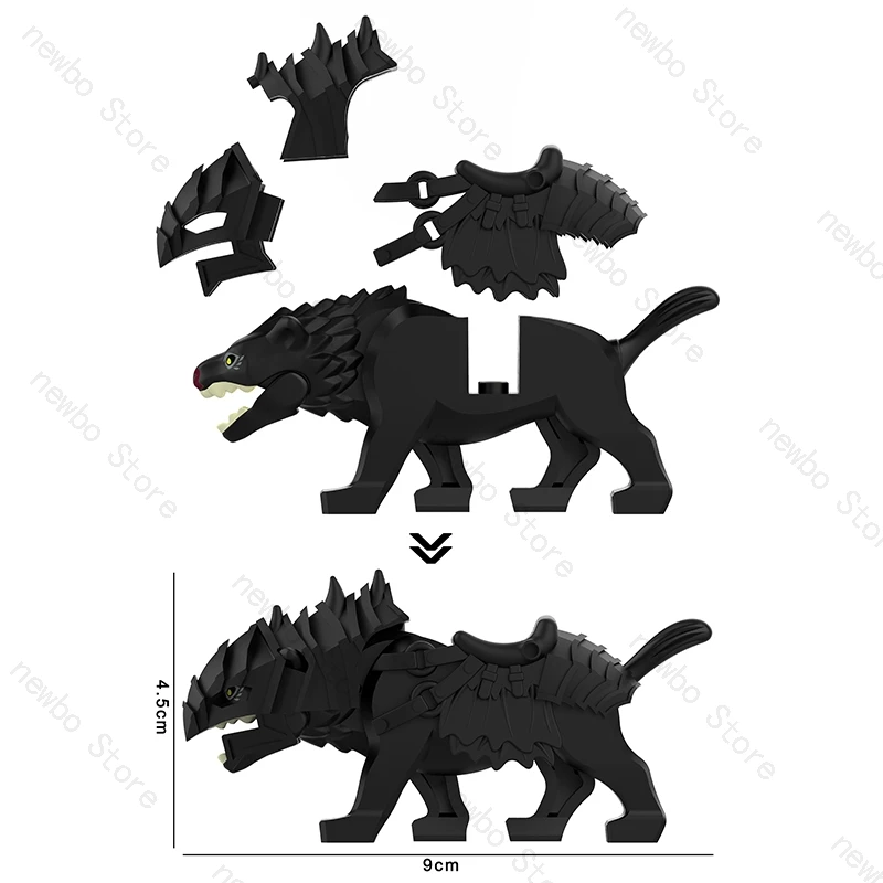 中世ロードオブリング動物シリーズオーク騎士軍戦争ウルフマウント組み立て小粒子ビルディングブロック DIY レンガのおもちゃ