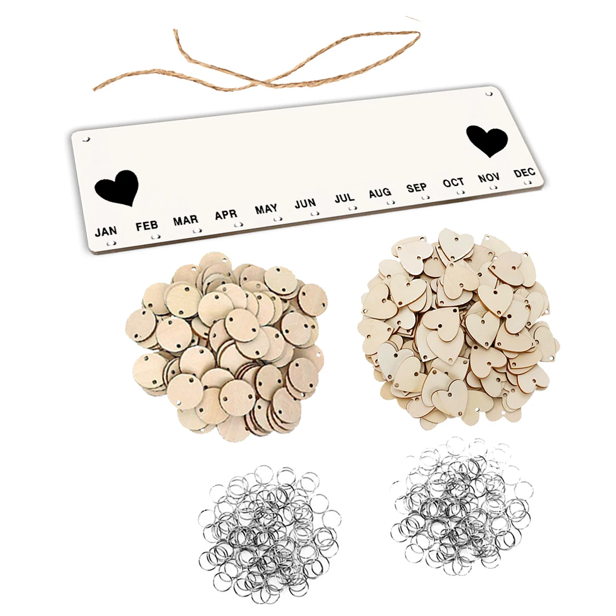 

Birthday Reminder Board Decoration Calendar Ornament Wooden Date Display Round Hanging