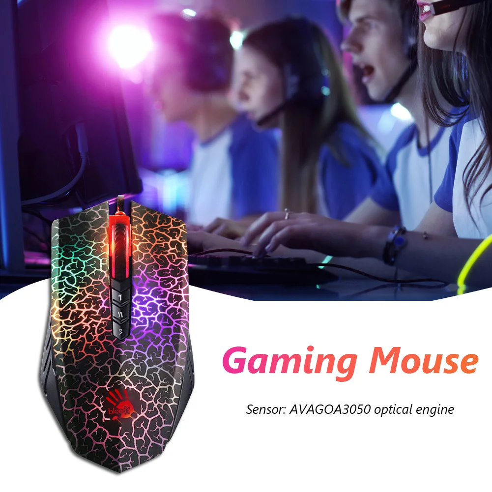 Imagem -02 - Mouse Usb Profissional para Jogos Ópticos Ratos Gamer com Fio Brilho Colorido Novo Sangrento A70 A90 4000dpi Novo 2023