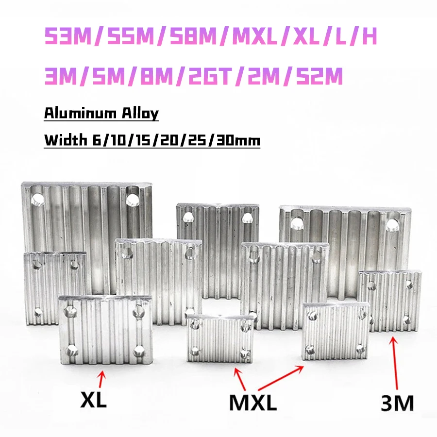 1cs Connection Clamping Plate For Timing Belt S3M/S5M/S8M/MXL/XL/L/H/3M/5M/8M/2GT/2M/S2M Timing Belt Width 6/10/15/20/25/30mm