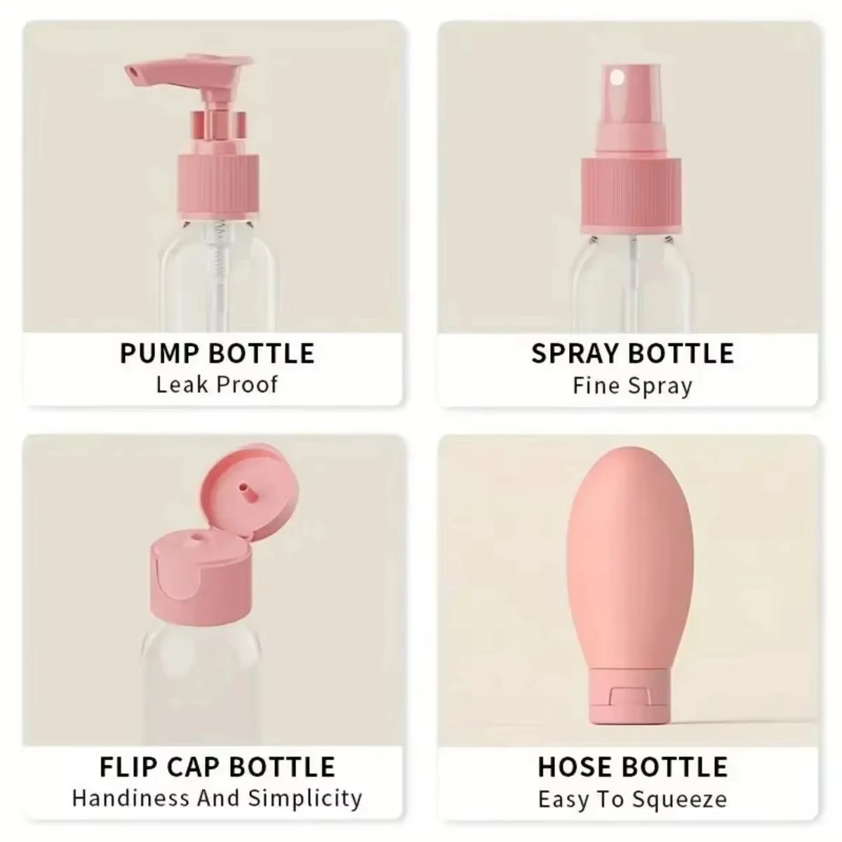Travel Bottles Set With Storage Bag Travel Size Empty Liquid Cream Lotion Containers Fine Mist Spray Bottle Squeeze Tubes view 4
