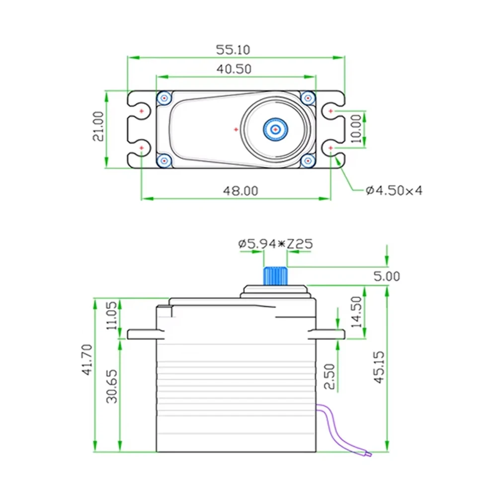 1/2pcs 40KG Digital Servos Motor All Steel Helical Gear Waterproof RC Servo for 1/8 1/10 RC Trucks & Competition Robots - view 6