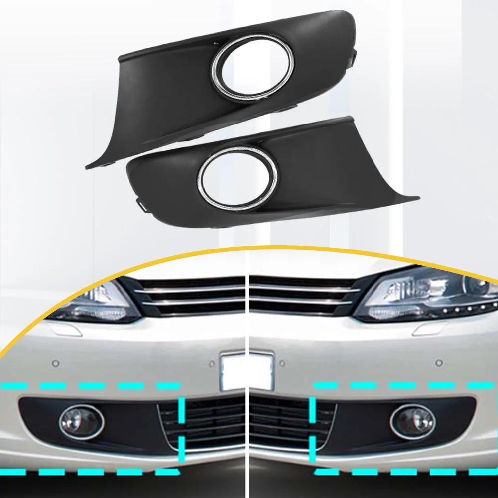 2pcs ABS Car Front Bumper Fog Light Lamp Grille Grill Cover Left & Right for Volkswagen VW Caddy/Touran 2010 2011 2012-2015