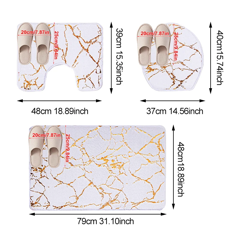 Flannel Toilet Toilet Mat Bathroom Carpet Printing Bronzing Non-slip Mat Absorbent Foot Pad Bathroom Bathroom Accessories