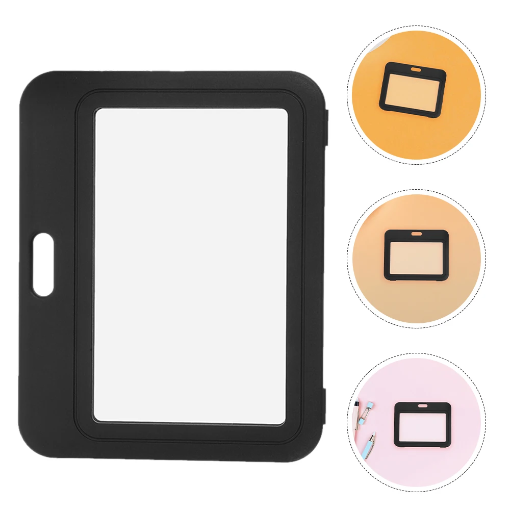 

5Pcs Id Card Protector Black Plastic Dual-Sided Transparent Badge Holder for Office School Conferences Wear-Resistant