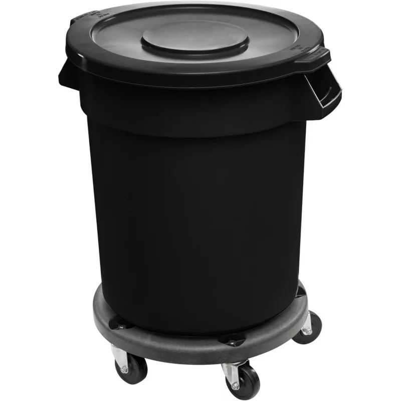 

2026 New：44 Gallon Commercial Laundry Cart or Trash Can with Lid and Wheels – Durable Rolling Poly Round Box Hotels, Hospita