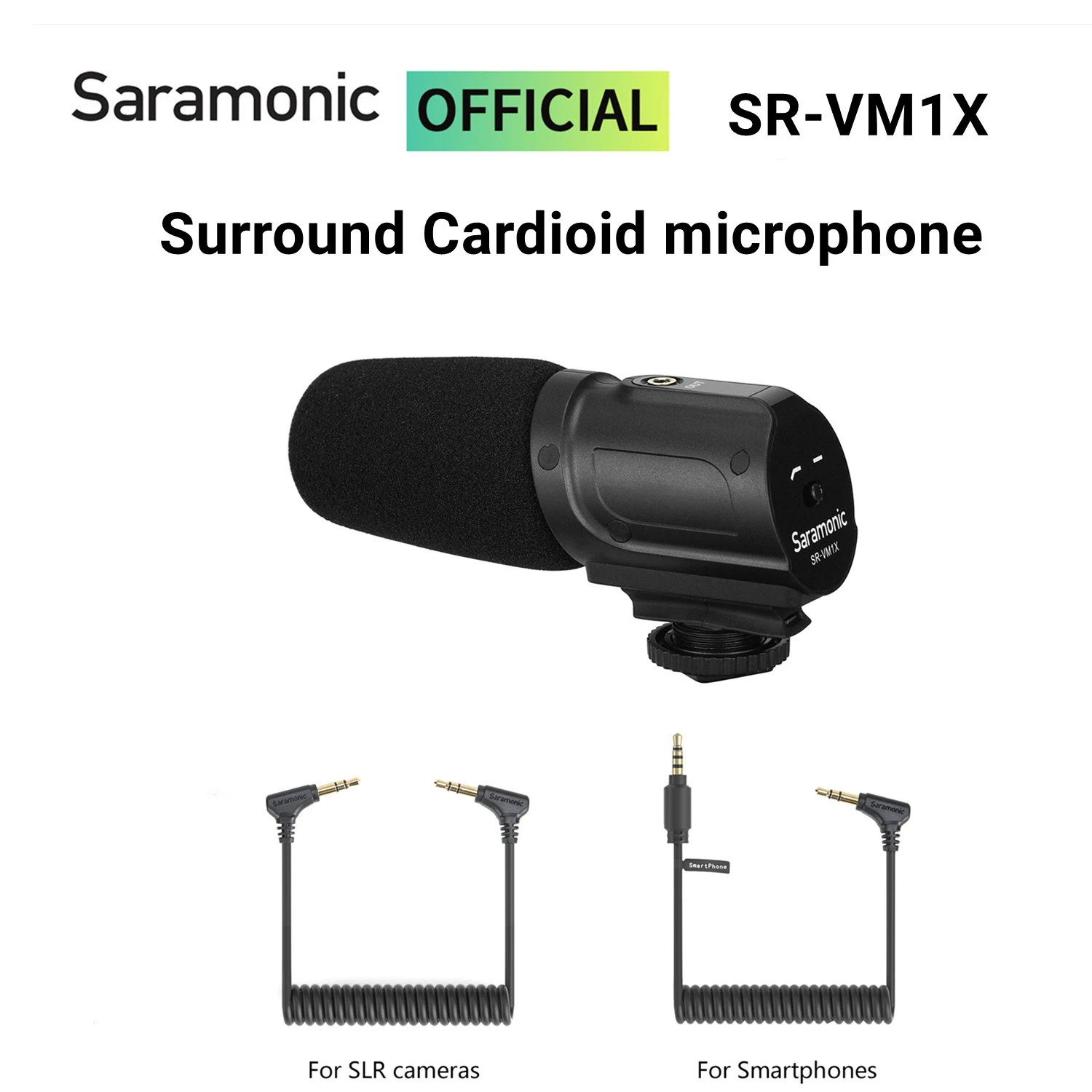 

Saramonic SR-VM1X Cardioid On-Camera Shotgun Microphone for iPhone Android DSLR Cameras Camcorders Live Streaming Youtube Vlog