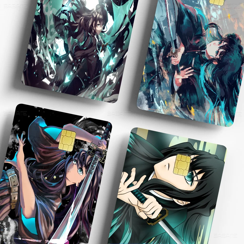 Muichiro Tokito Anime Spend or Save Funny Shell On Off Ultra Thin No Fade Sticker Skin Cover Film for Debit Credit Card