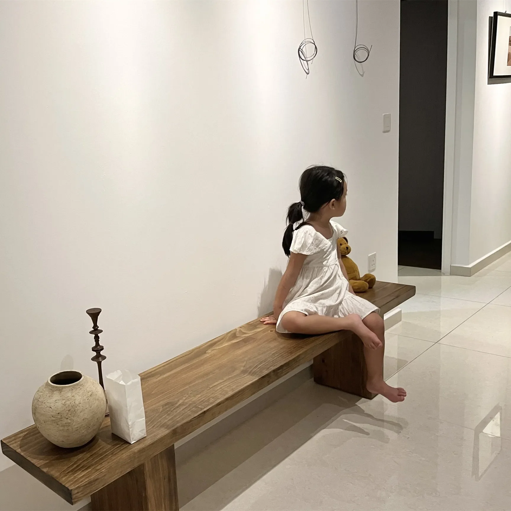 مقعد من الخشب الصلب الاسكندنافي، أثاث شخصي، مقعد تغيير الأحذية المنزلية البسيط والحديث #3