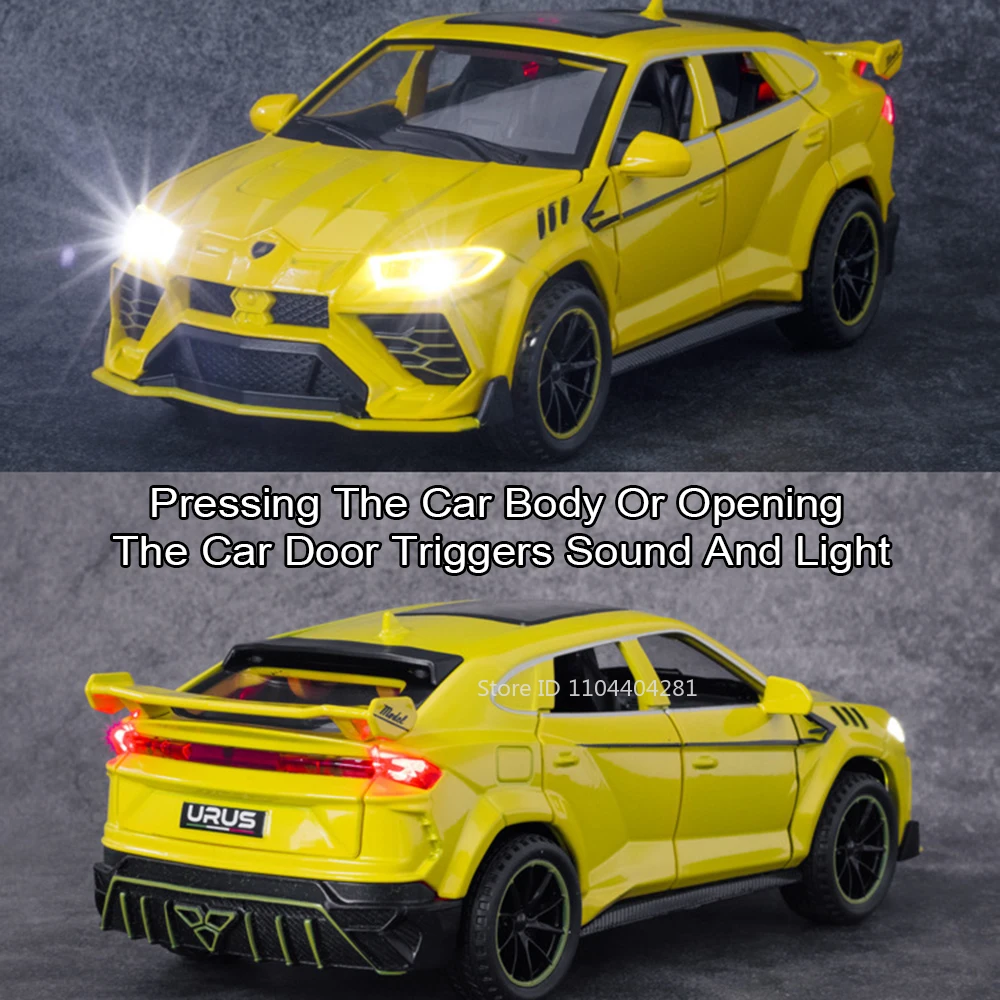 Scala 1:32 URUS SIAN Modello Giocattoli Pressofuso in lega Auto con luce sonora Tirare indietro Pneumatici in gomma Veicoli in metallo Raccolta Hobby Regalo