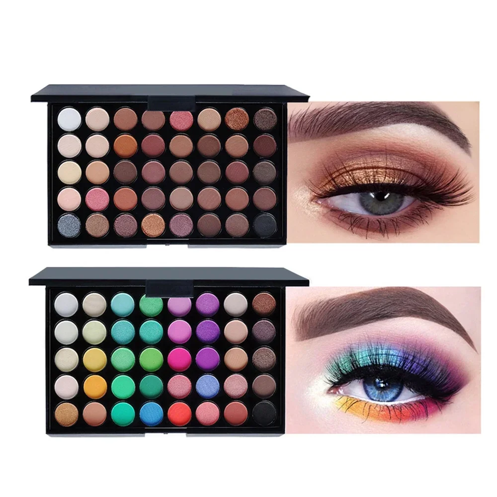 Palette de fards à barrage nacrés scintillants pour les yeux, pigments nude brillants, maquillage imperméable, cosmétiques, 40 couleurs, 256