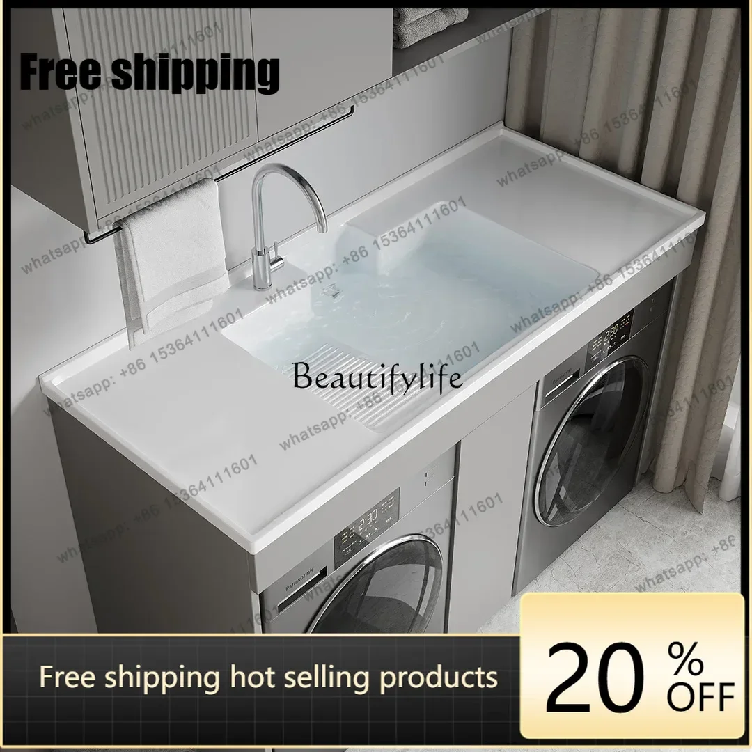 Factory Direct*Stainless steel double balcony cabinet dryer combination double position integrated basin with washboard