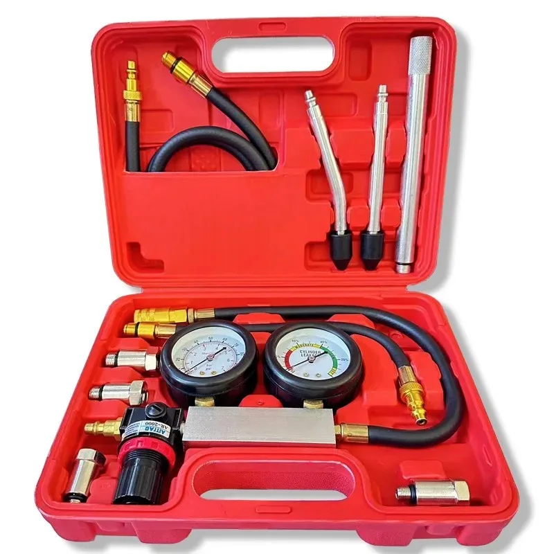 Engine Compression Dual Gauge Leakdown Detector Tool Set Upgraded Automotive Cylinder Leak Down Tester Kit 2025 New