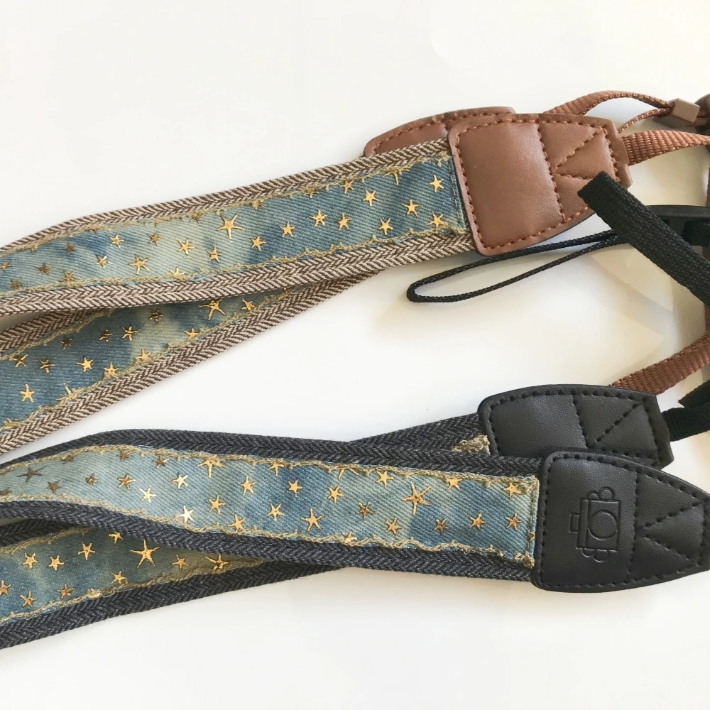 

Hand-woven Vintage Denim Adjustable Camera Shoulder Sling for Sony Canon Nikon Fujifilm Leica DSLR Camera Neck Shoulder Strap