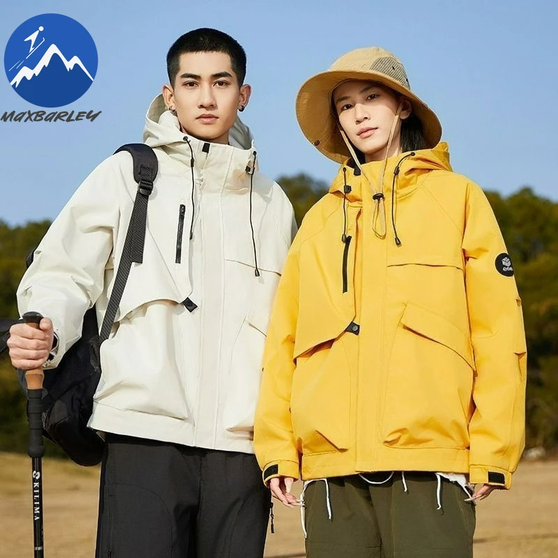 

Maxbarley Mens Casual Jacket Autumn New Trend Camping Windproof Coat Outdoor Hiking Travel Hooded Long Sleeve Windbreaker