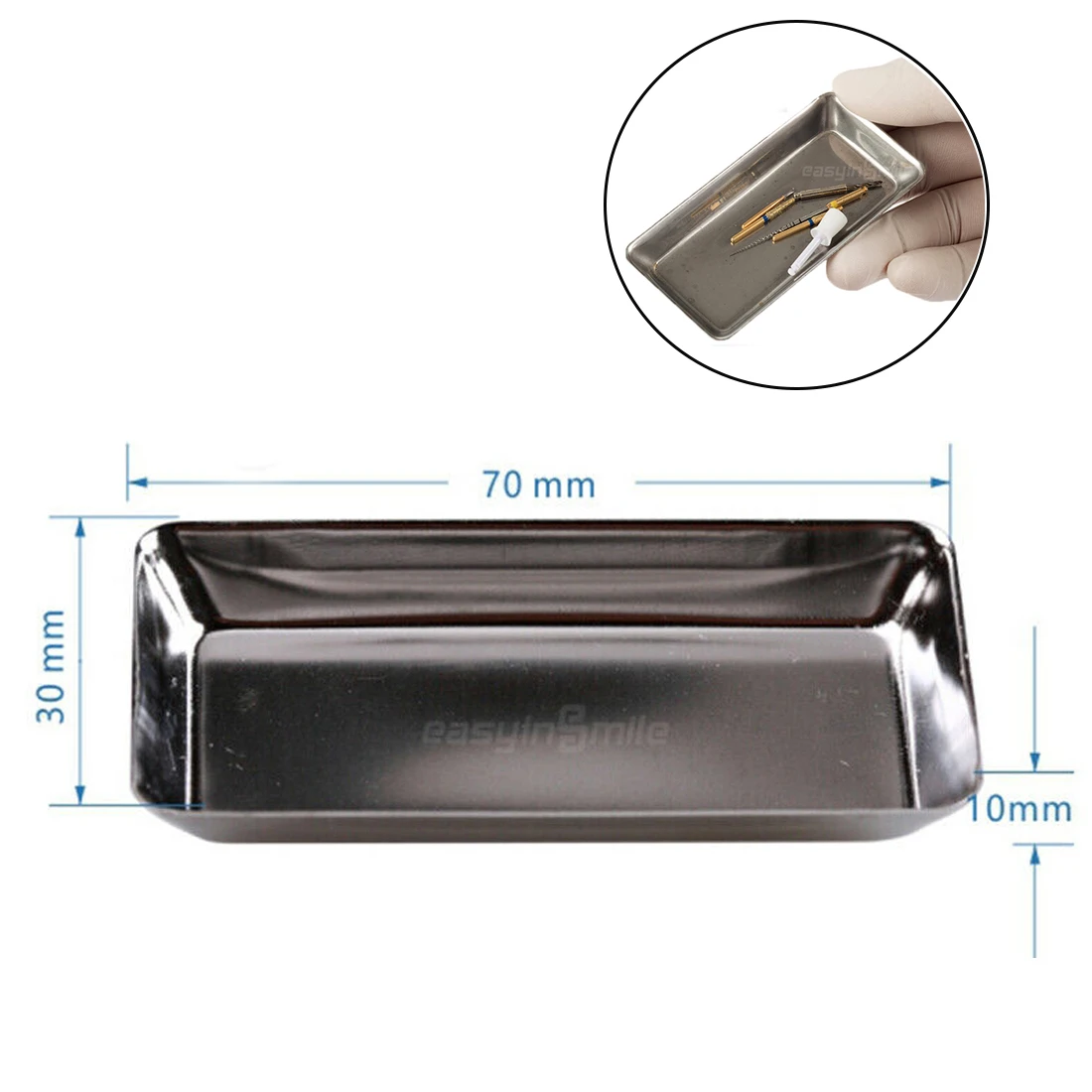 1pc Dental Instrument Tray Stainless Steel Holder for burs Files Dental Medical Tools Nail Tattoo Device Supplies Dish