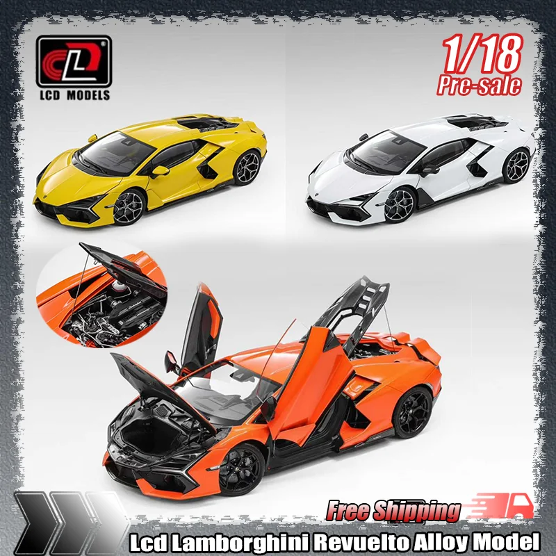 

Новый ЖК-дисплей 1:18, модель Lamborghini Revuelto, полная открытая имитация сплава, микроотделка под давлением, индивидуальная игрушка для детей, коллекция, подарок