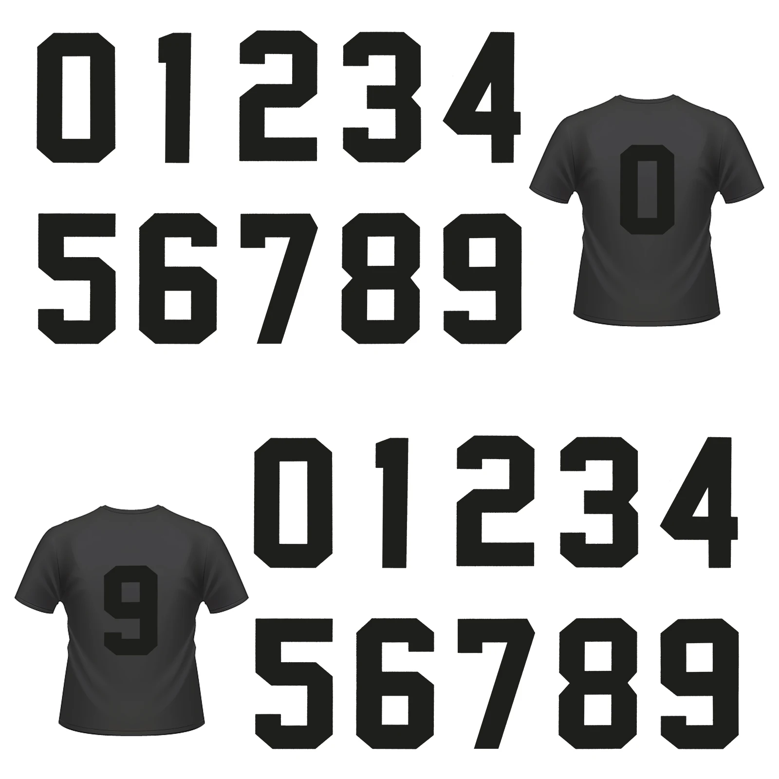 

20pcs Digital Pattern Heat Transfer Stickers Blue Numbers for Clothing DIY Iron On Patches Washable Vinyl Adhesive T Shirt