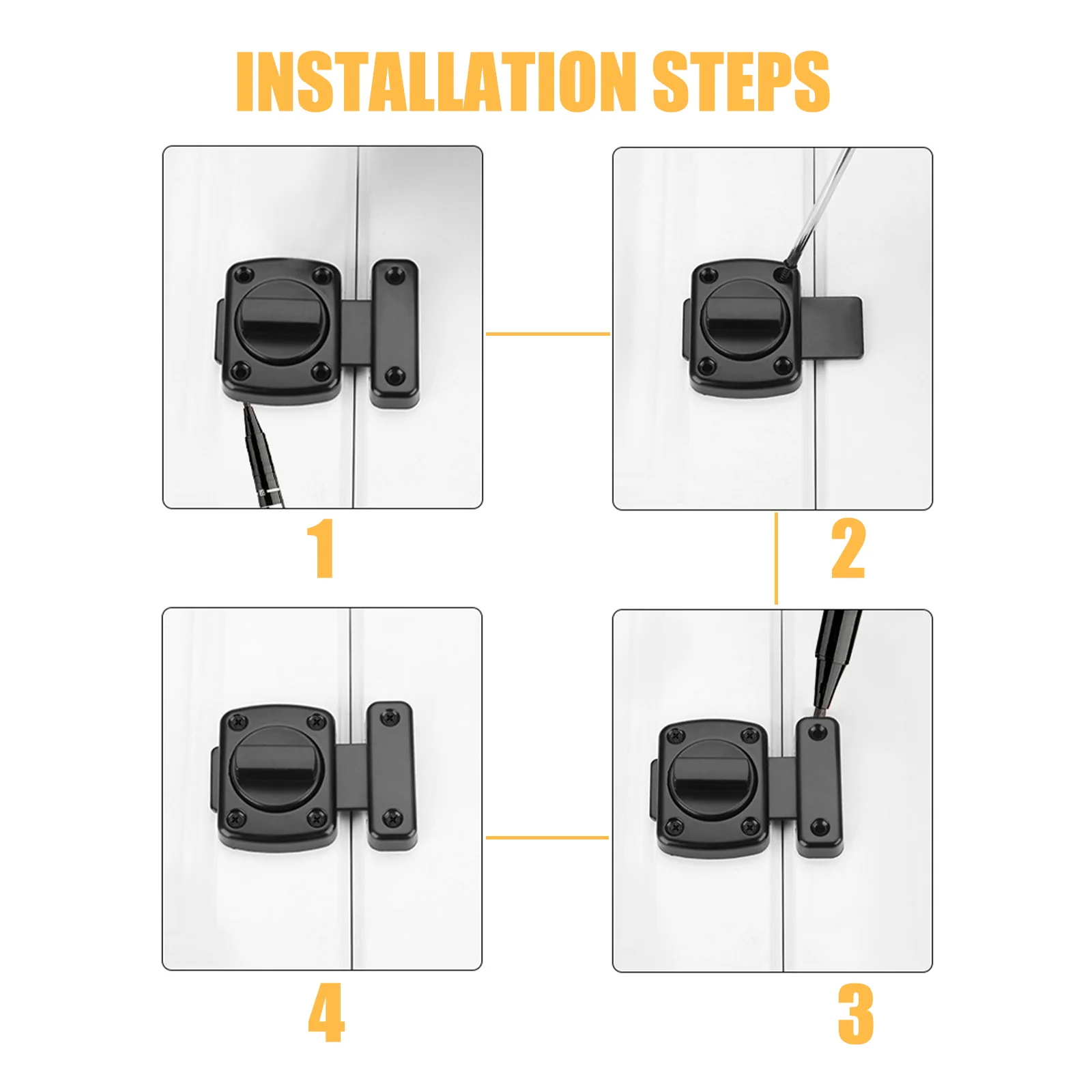 

Zinc Alloy Embedded Lock Sliding Door Latch Safety Security Bolt Barn Door Latch Durable Reinforced Lock For Home Security Easy