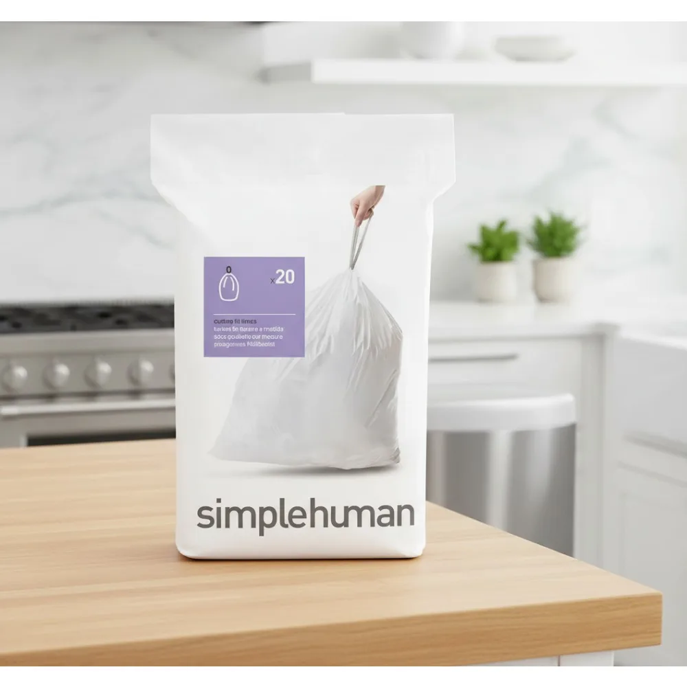 

Custom Fit Drawstring Trash Bags, 200 Count, 30-35 Liter / 8-9 Gallon Capacity, White Liners