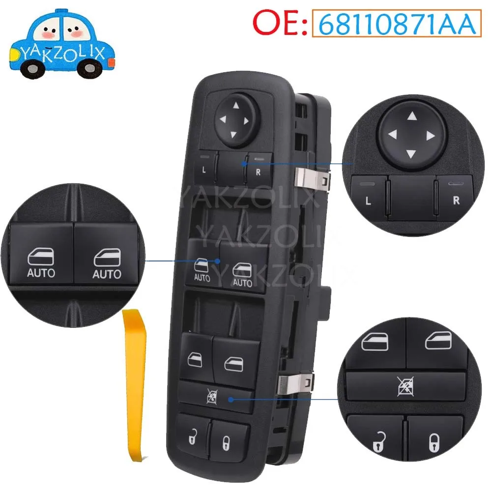 68110871AA For Chrysler Town & Country Dodge Grand Caravan Front Left Master Driver Side Electric Power Lifter Window Switch