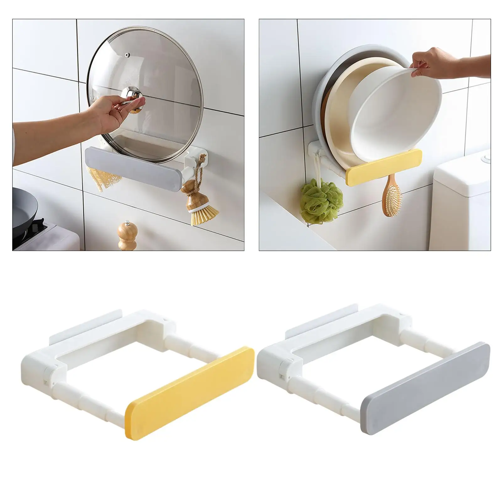 Portaoggetti per lavabo scalabile autoadesivo multiuso salva spazio organizzatore per lavabo per cucina bagno camera da letto wc