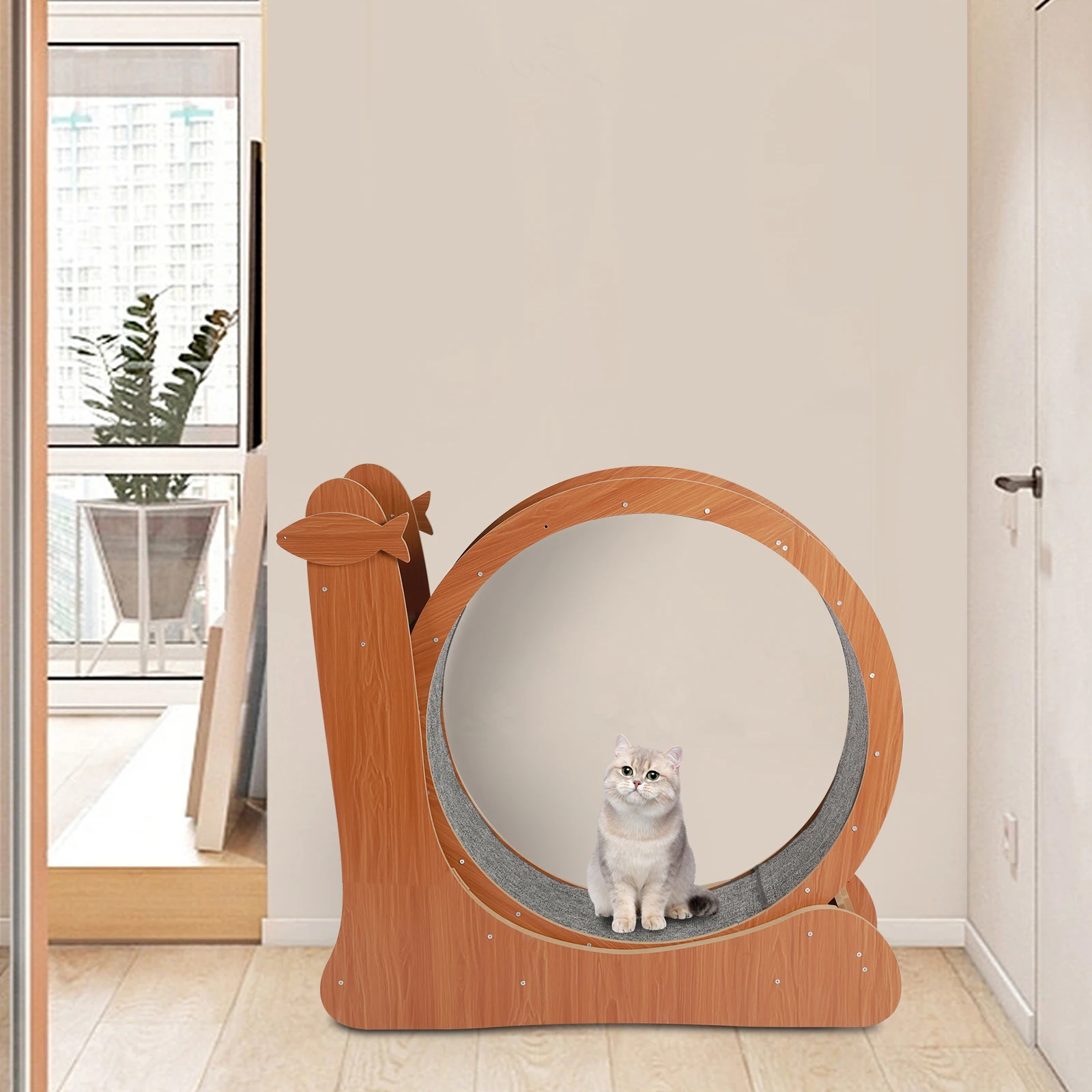 Cat Exercise Wheel, Large Cat Treadmill With Carpet Runway For Indoor Cats 43.3 * 13.4 * 40.1 Inches