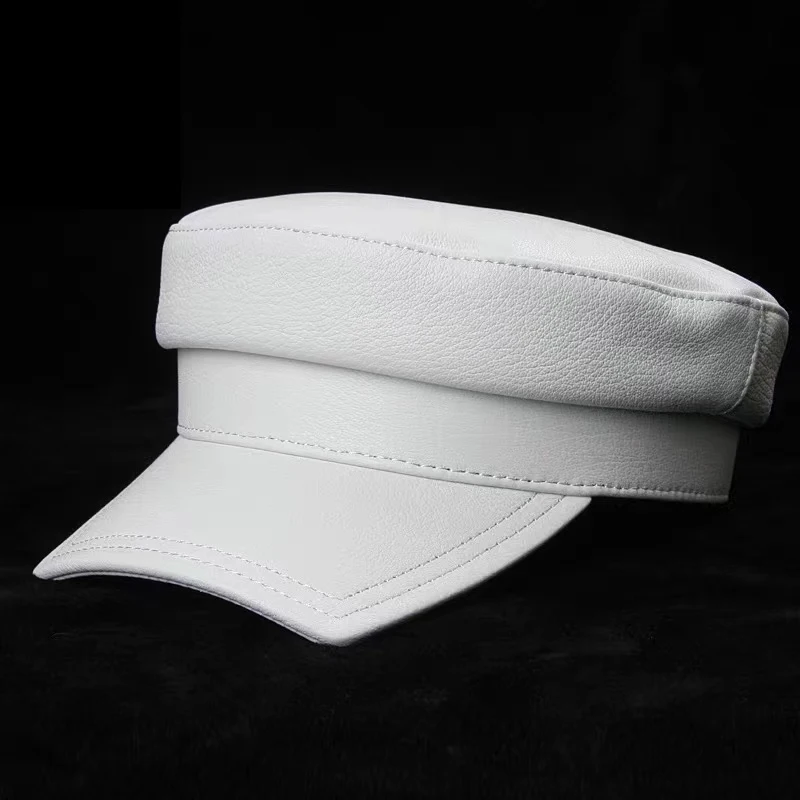 Gorras para Hombres Branded New Novelty White Hats For Men Fashionable Square Brim Flat Top Military Caps Bones Masculinos