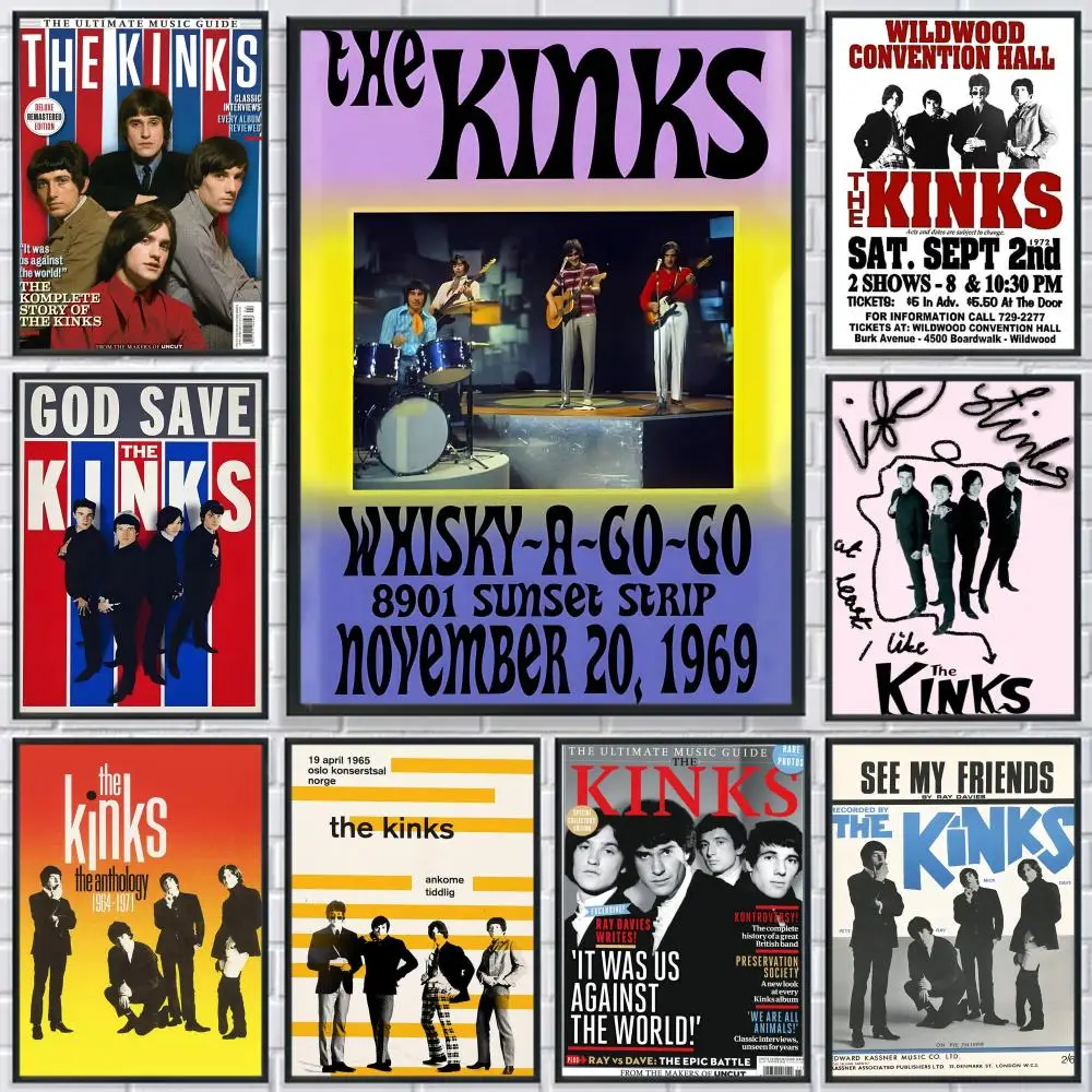 

The K-Kinks Rock Band Poster HD Print Personalized Canvas Wall Mural Art Poster Photos for Living Room Home Decor Durable