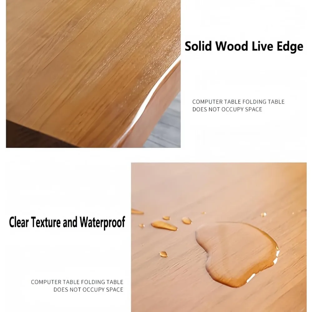 طاولة ارتفاع بار من الخشب الصلب، طاولة بيسترو ضيقة لتناول الطعام بحافة حية، طاولة وحدة تحكم أريكة مستطيلة فقط #5