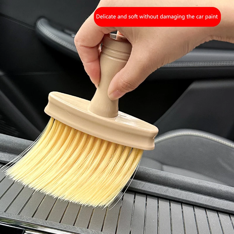 Multifunctional Wooden Cleaning Brush Car Window Buffing Brush Household Door Gap Keyboard Cleaner Car Seat Wash Cleaning Tool