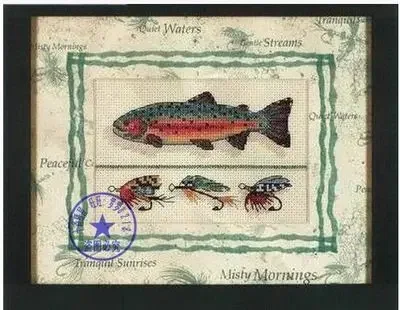 Amishop Top Quality Hot Sell Lovely Counted Cross Stitch Kit Tropical Fish Misty Mornings DIM 06867