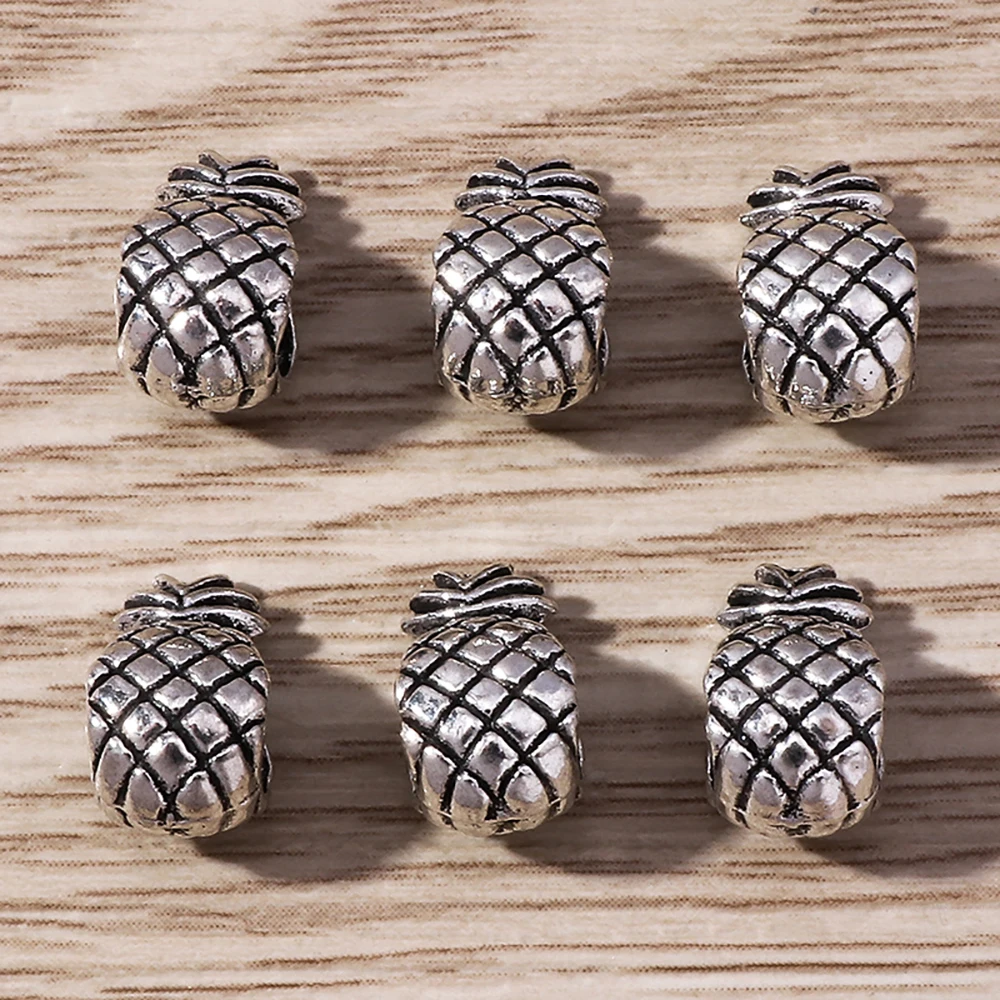 Tusember 30 Stück 6*11mm Legierungs-Ananas-Abstandsperlen für DIY Sterling Armband, handgefertigte Schmuckherstellung, Zubehör – Detail 4