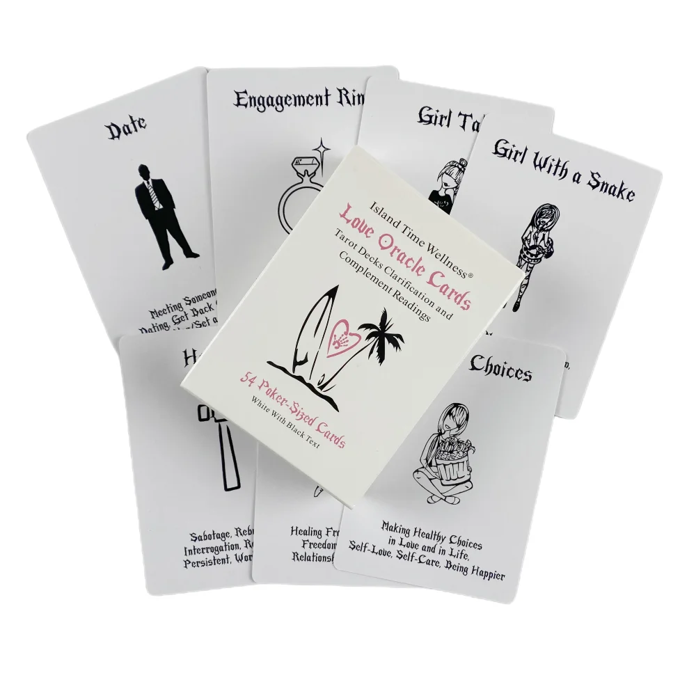 Cartões Oracle do Amor Branco do Ilha