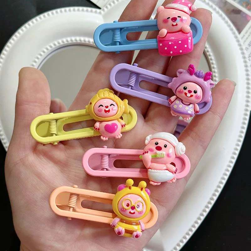 2pcs 2024 New Zanmang Loopy Fringe Clip Cute Cartoon Beaver Student Hairpin Kawaii Girls Hair Band Gripping Clip Toys Girl Gifts image 4