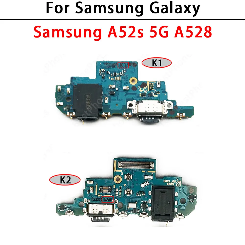 Charging Port for Samsung Galaxy A52s 5G A528 K1 K2 USB Charge Board PCB Dock Connector Flex Spare Parts