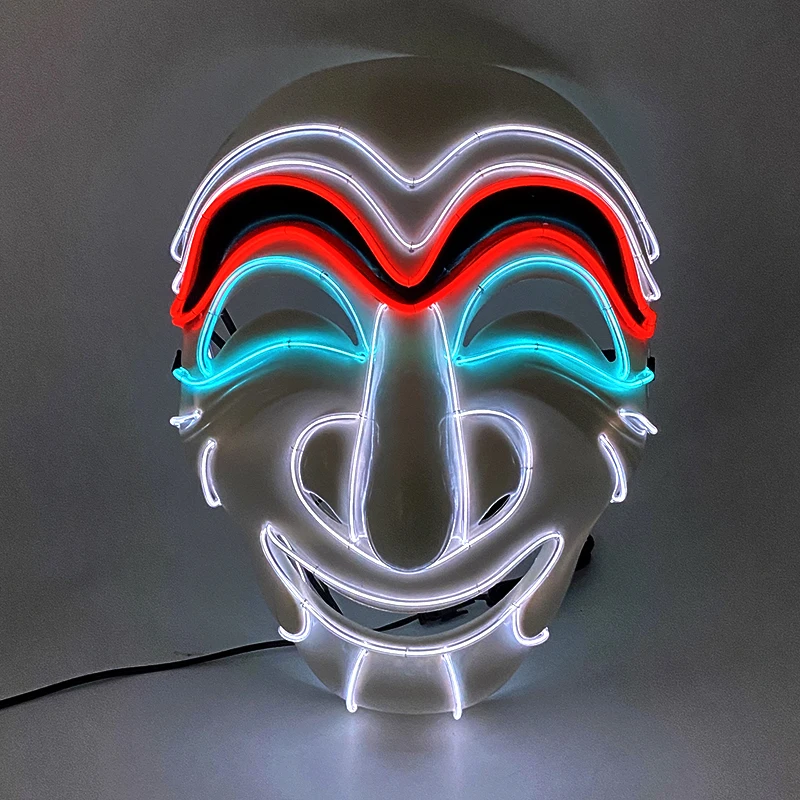 LED Movie Cosplay Mask Masquerade Rave Party Bar Halloween Scary Decoration Cosplay La Casa De Papel Characters Mask