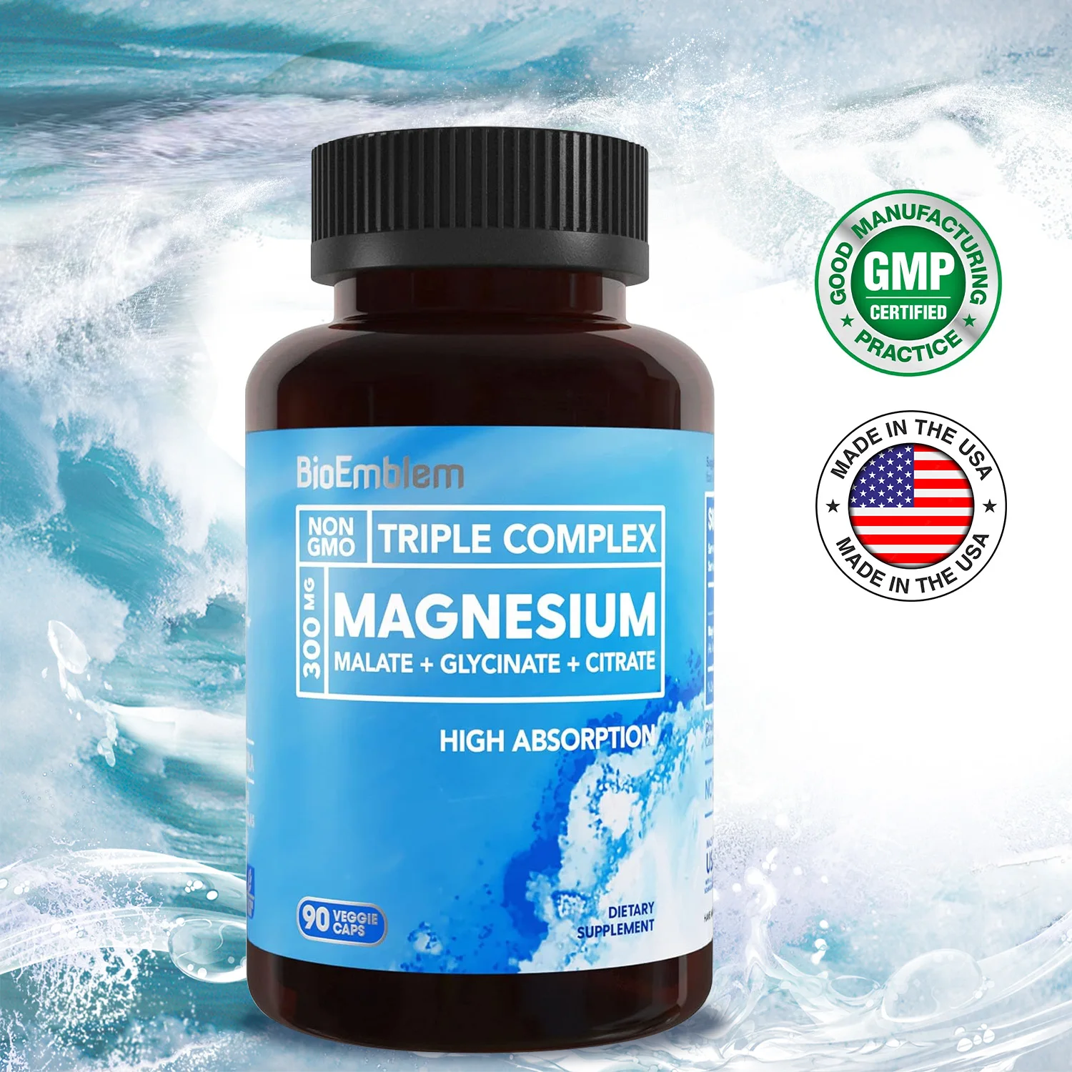 

Triple Magnesium Complex - Support Muscle, Bone, Heart and Nervous System Health,Boost Energy Improve Sleep