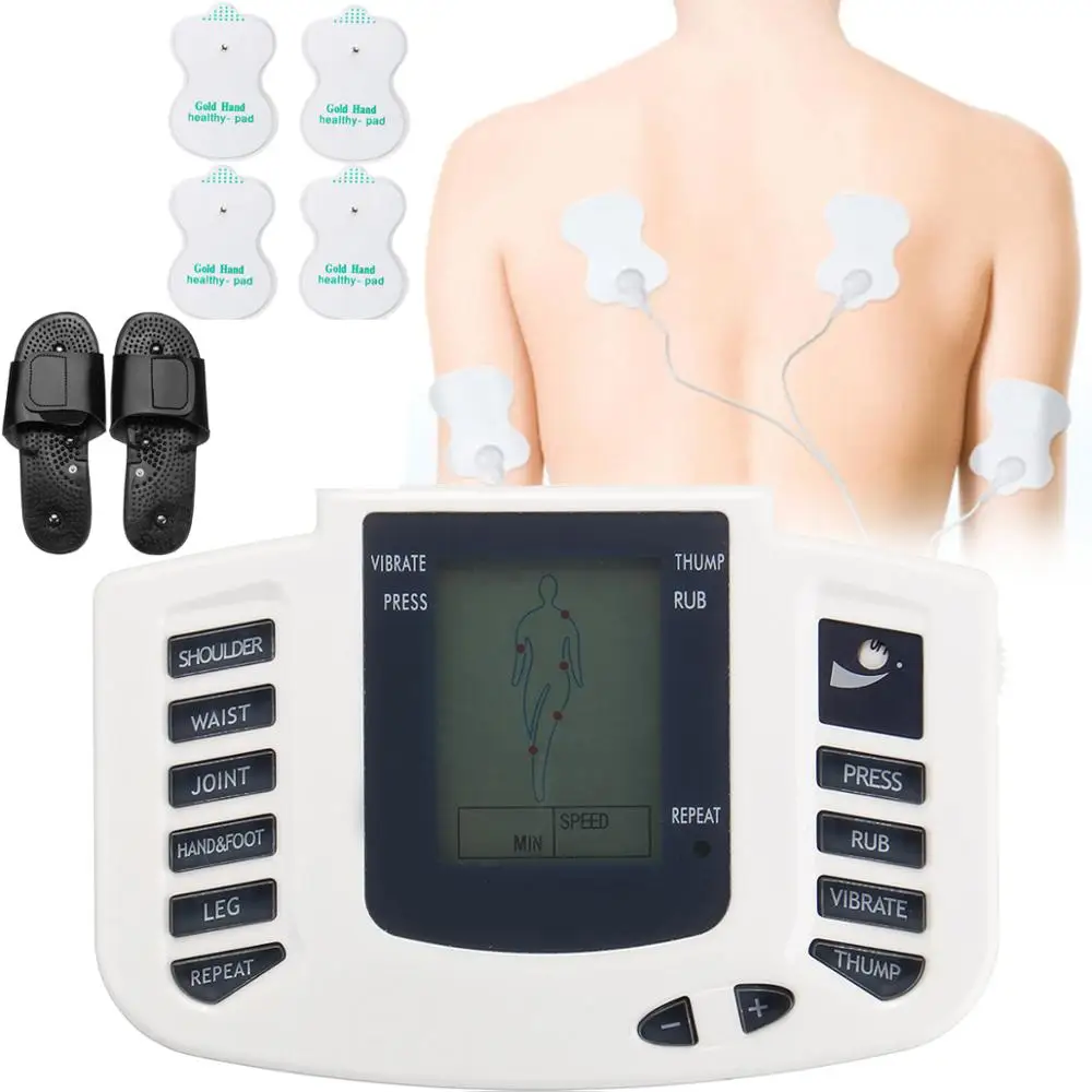 

Electronic Muscle Stimulator Full Body Relax Electric Pulse Massager Meridian Tens Acupuncture Therapy Machine with Pads Slipper