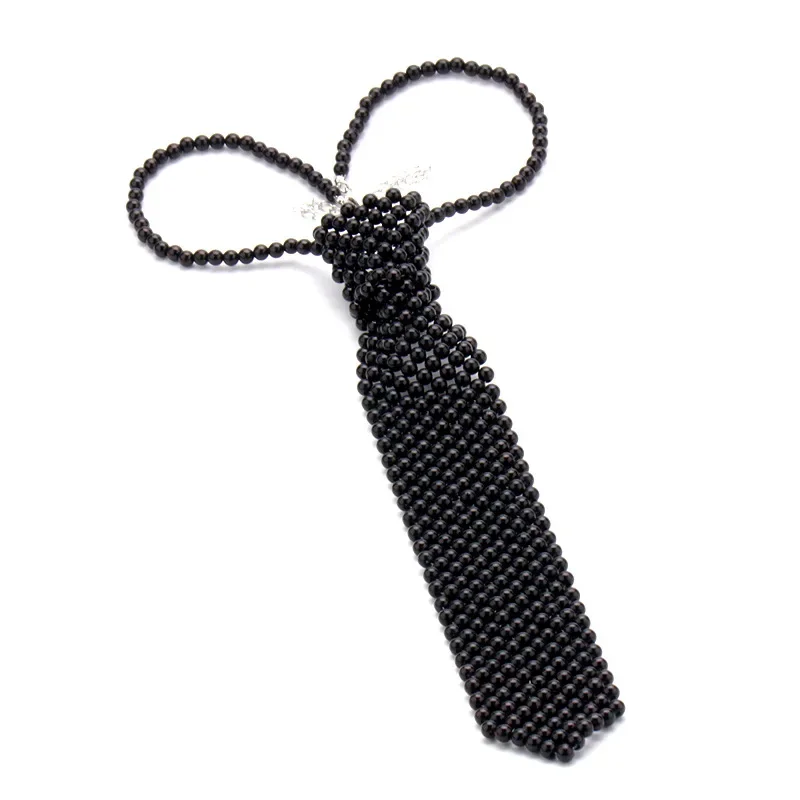 Popular Pearl Tie Fashion Trend Style Boys and Girls Temperament Clothing Pure Handmade Beaded Bow Tie