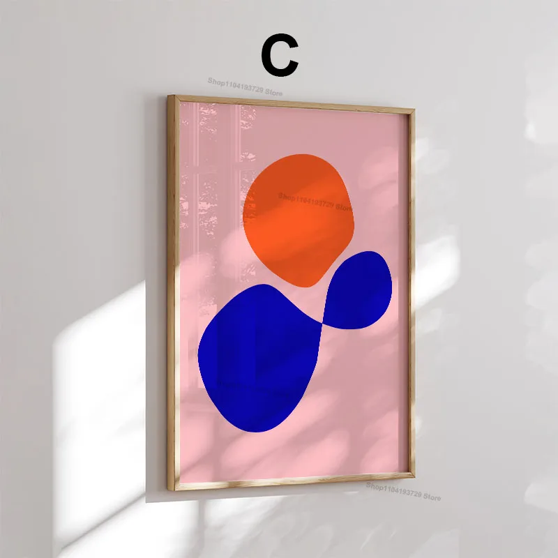 Abstract Line Color Block Geometric Bauhaus Wall Art Canvas Prints Mid Century Poster for Modern Living Room Bedroom Home Decor
