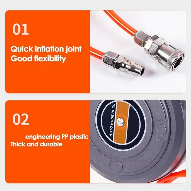 MAKE-Air Drum Automatische einziehbare Air Drum Schlauchtrommel Schlauchrolle Schlauchretraktorrolle für Autowäsche, Autoschönheit und Reparatur