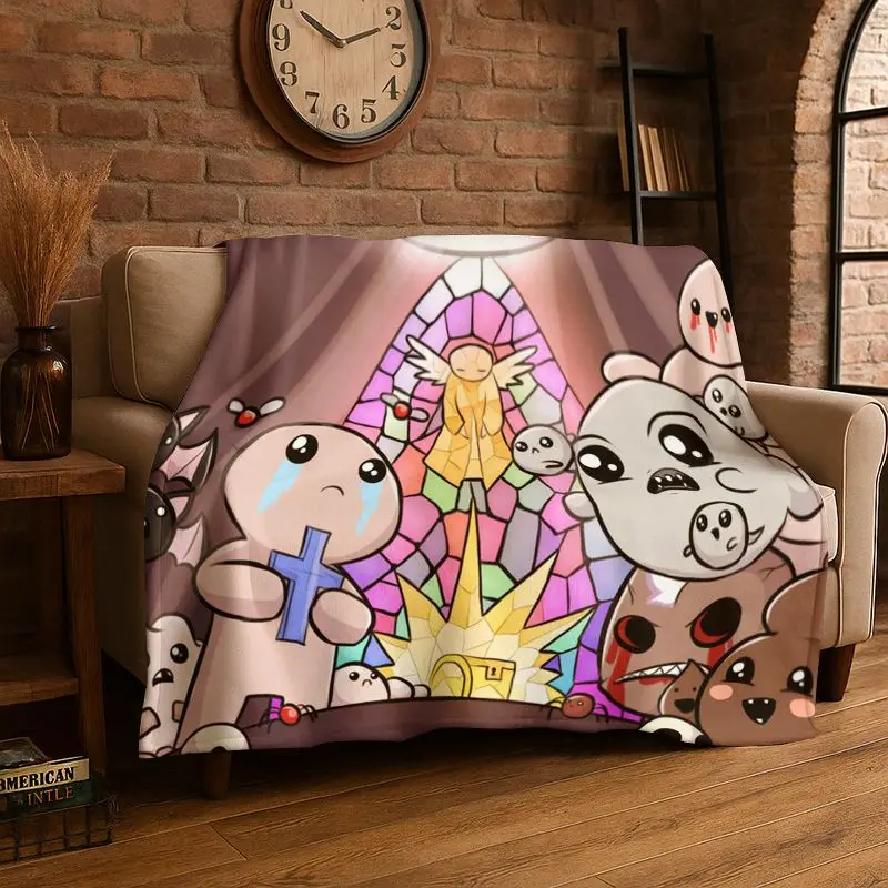 RPG Game The Binding Of Isaac Flannel Blanket,Ultra Soft Warm Plush Throw for Home Bedroom Bed Sofa Cover Office Picnic Gift Kid