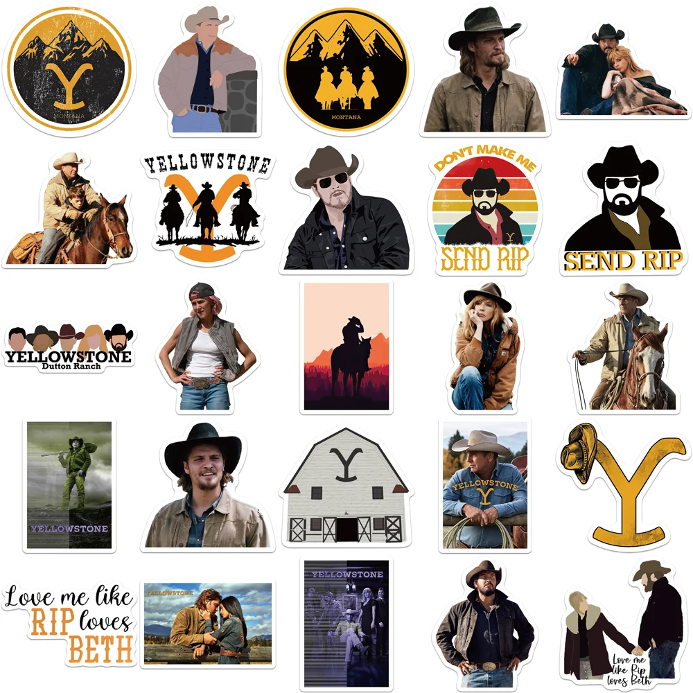 50 Stuks Hete Nieuwe Yellowstone Seizoen Tv-Show Sticker Diy Bagage Laptop Skateboard Auto Telefoonboeken Gitaar Kids Speelgoed Cadeau Sticker