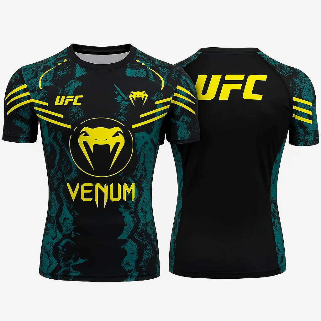 

UFC Men’s Quick Dry Breathable Training T-shirt High Quality O-neck Short Sleeve Gym Sportswear Comfortable Summer Fitness Top